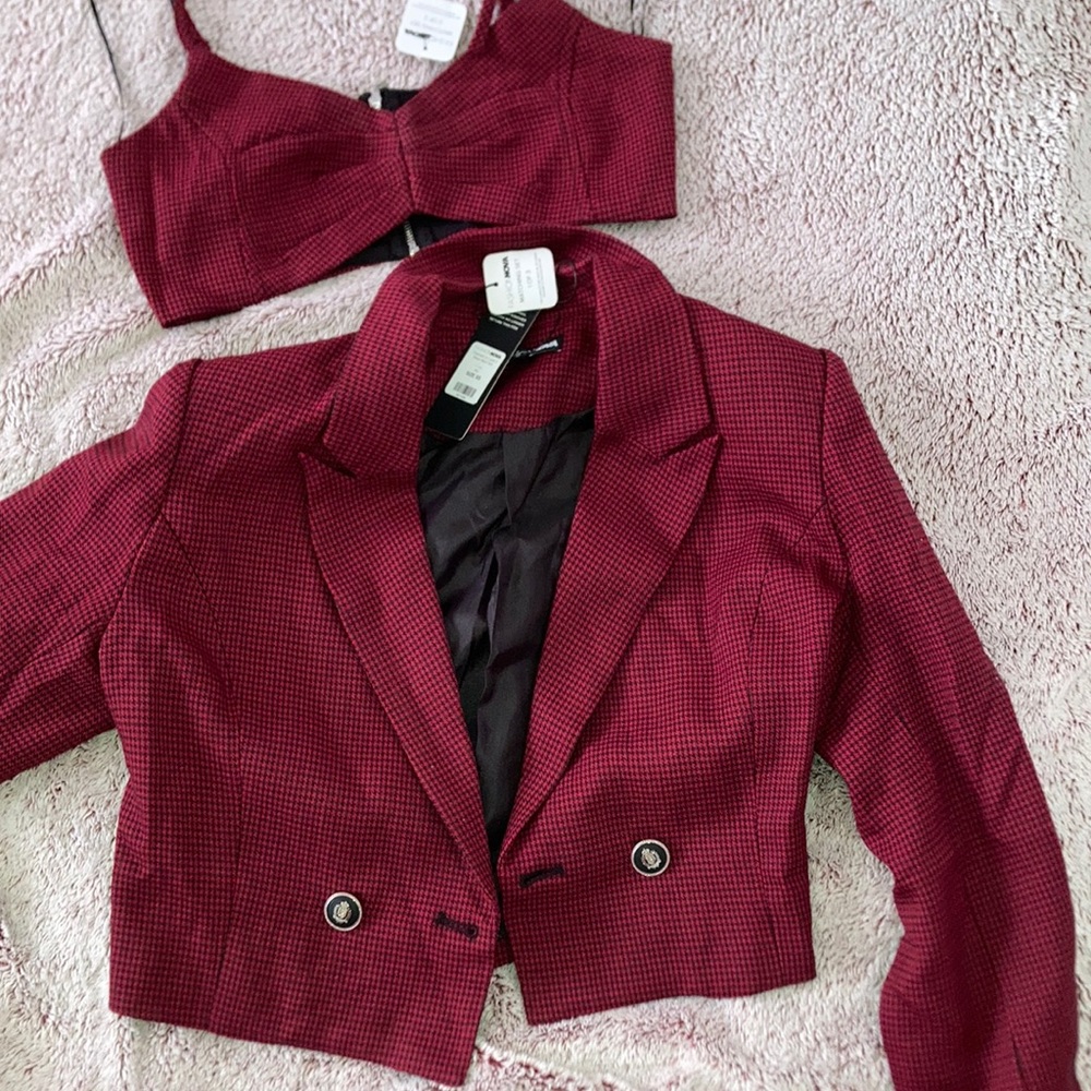 Jacket and top houndstooth